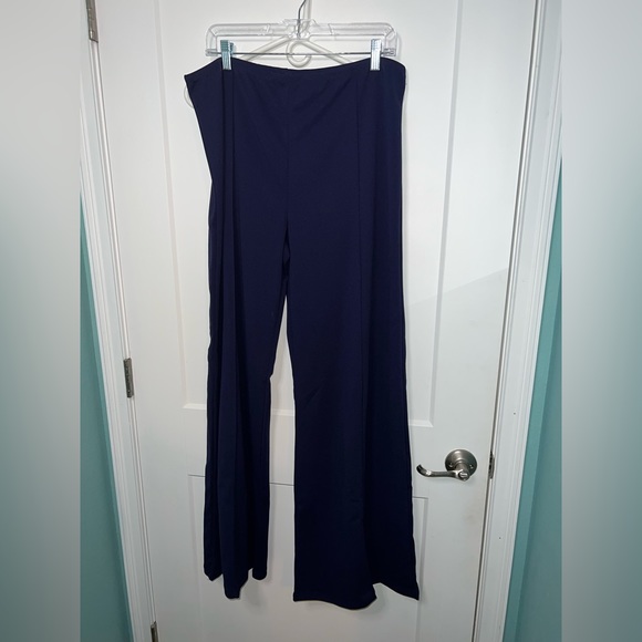 Wide Leg Pants Office Navy - Picture 2 of 6